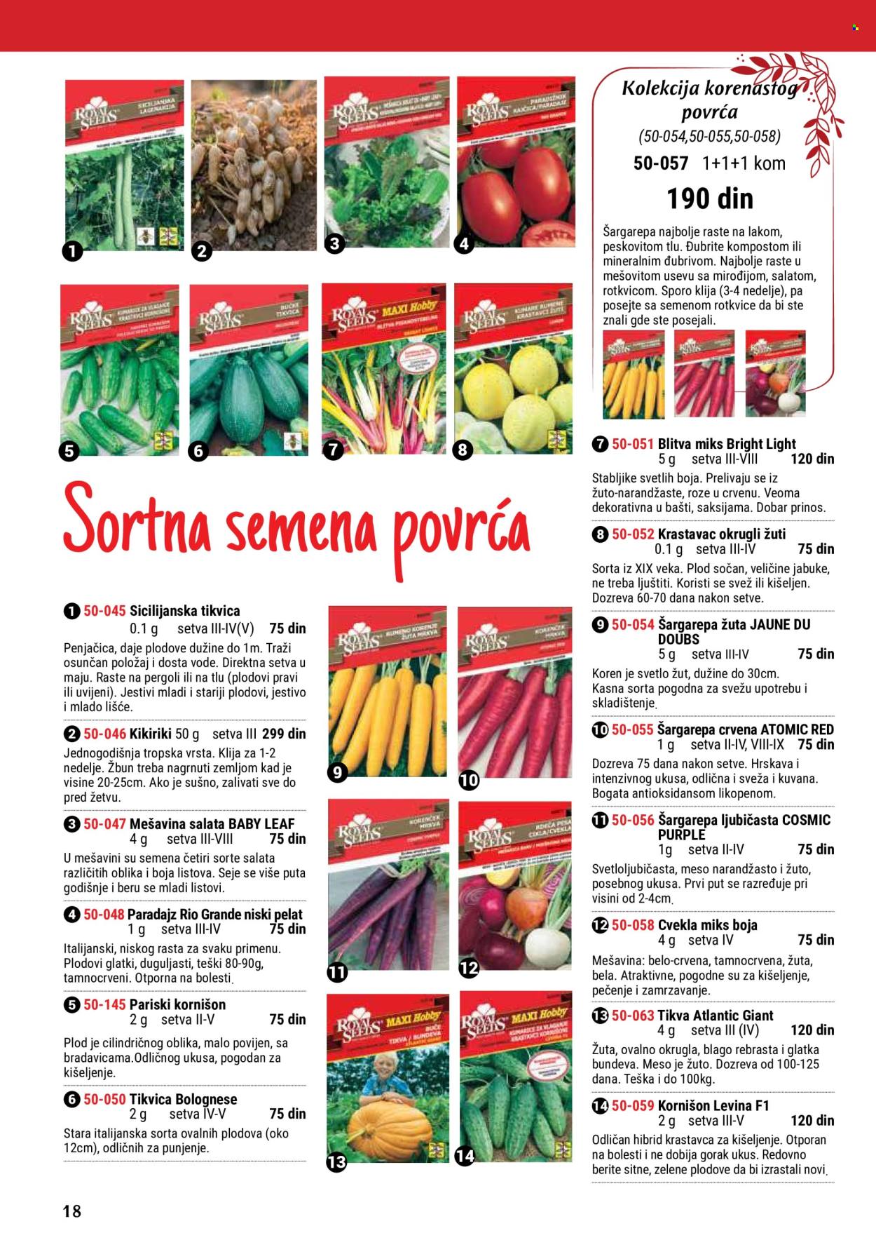 thumbnail - Flora Ekspres katalog - Proizvodi na akciji - seme povrća. Stranica 18.