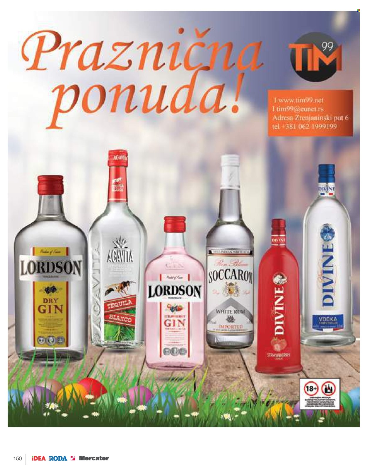 thumbnail - Roda katalog - 08.04.2024 - 05.05.2024 - Proizvodi na akciji - alkohol, Agavita, dry gin, gin, rum, tequila, vodka, Divine. Stranica 150.