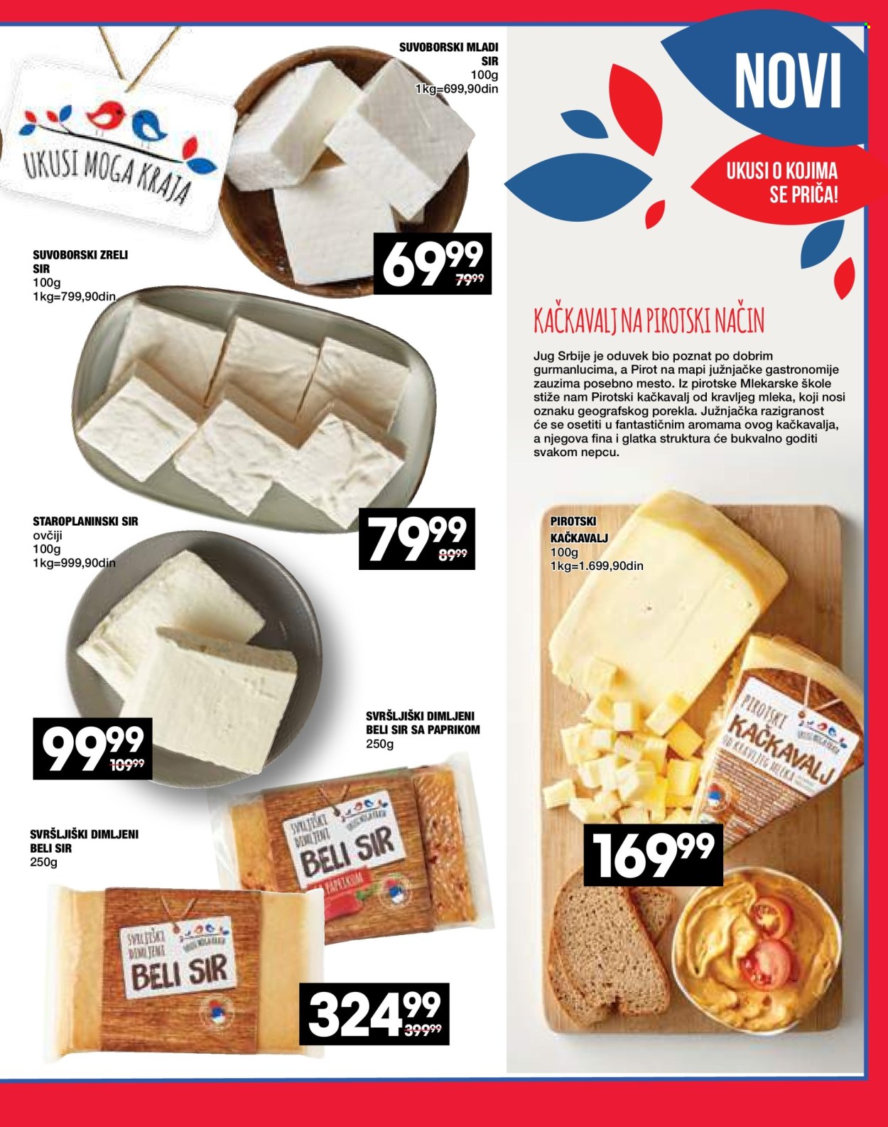 thumbnail - Idea katalog - 08.04.2024 - 05.05.2024 - Proizvodi na akciji - Kačkavalj, beli sir, mladi sir, ovčiji sir. Stranica 169.