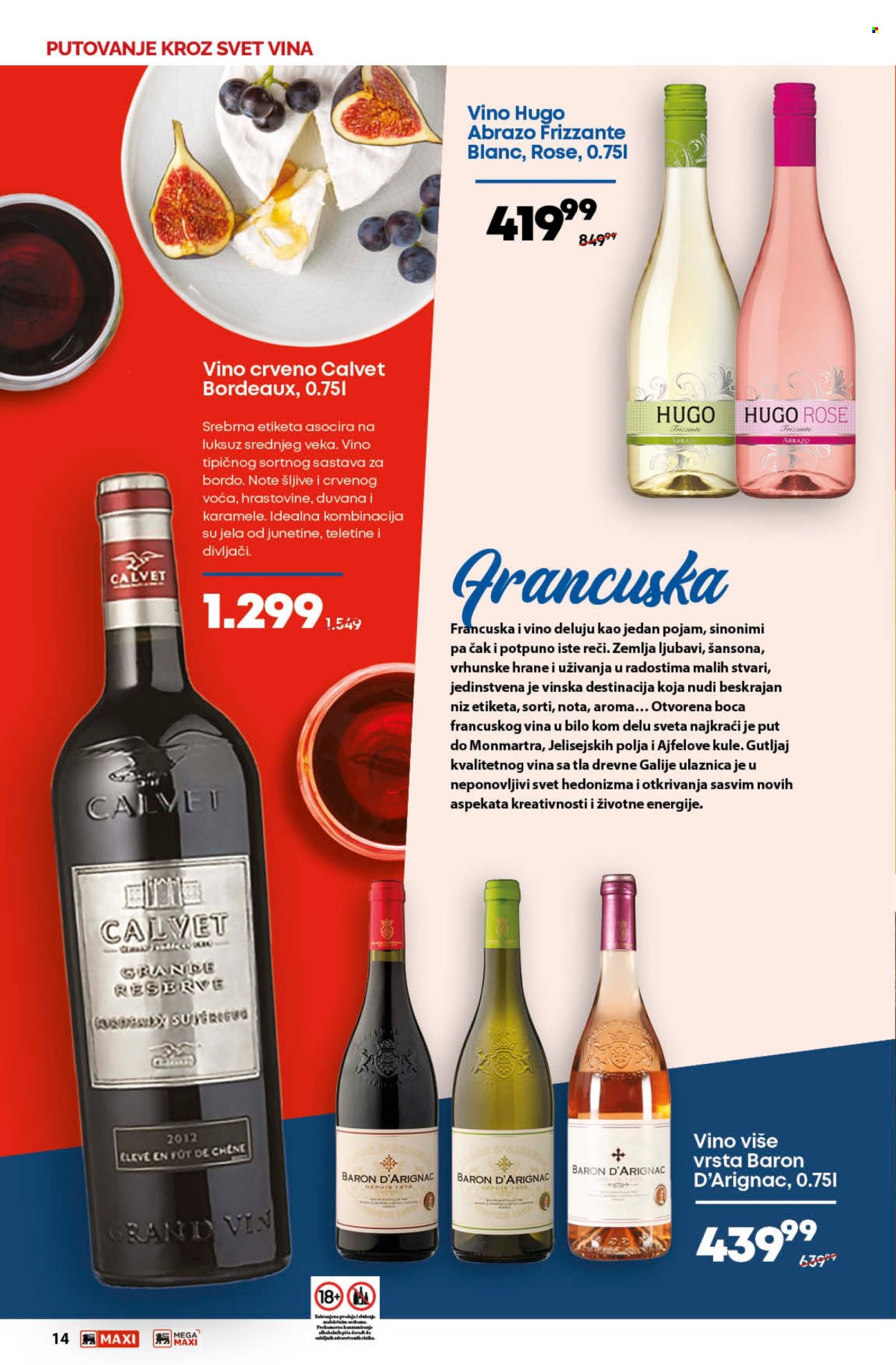 thumbnail - Maxi katalog - 11.04.2024 - 08.05.2024 - Proizvodi na akciji - alkohol, Grand, crveno vino, vino, Hugo, šljiva, zemlja. Stranica 14.