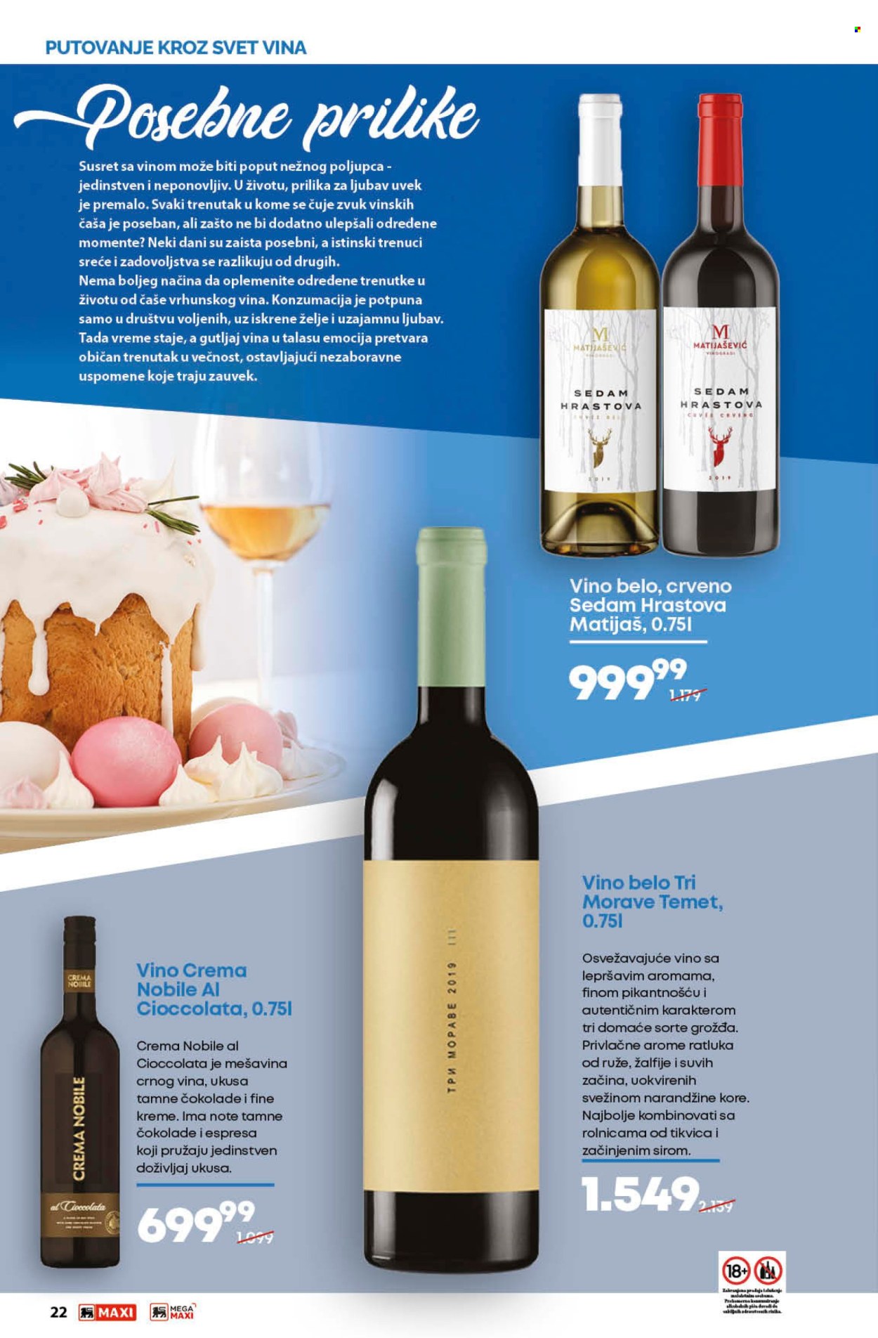 thumbnail - Maxi katalog - 11.04.2024 - 08.05.2024 - Proizvodi na akciji - alkohol, belo vino, vino, Matijašević, Temet, tikvica, kore, čaša, ruže. Stranica 22.