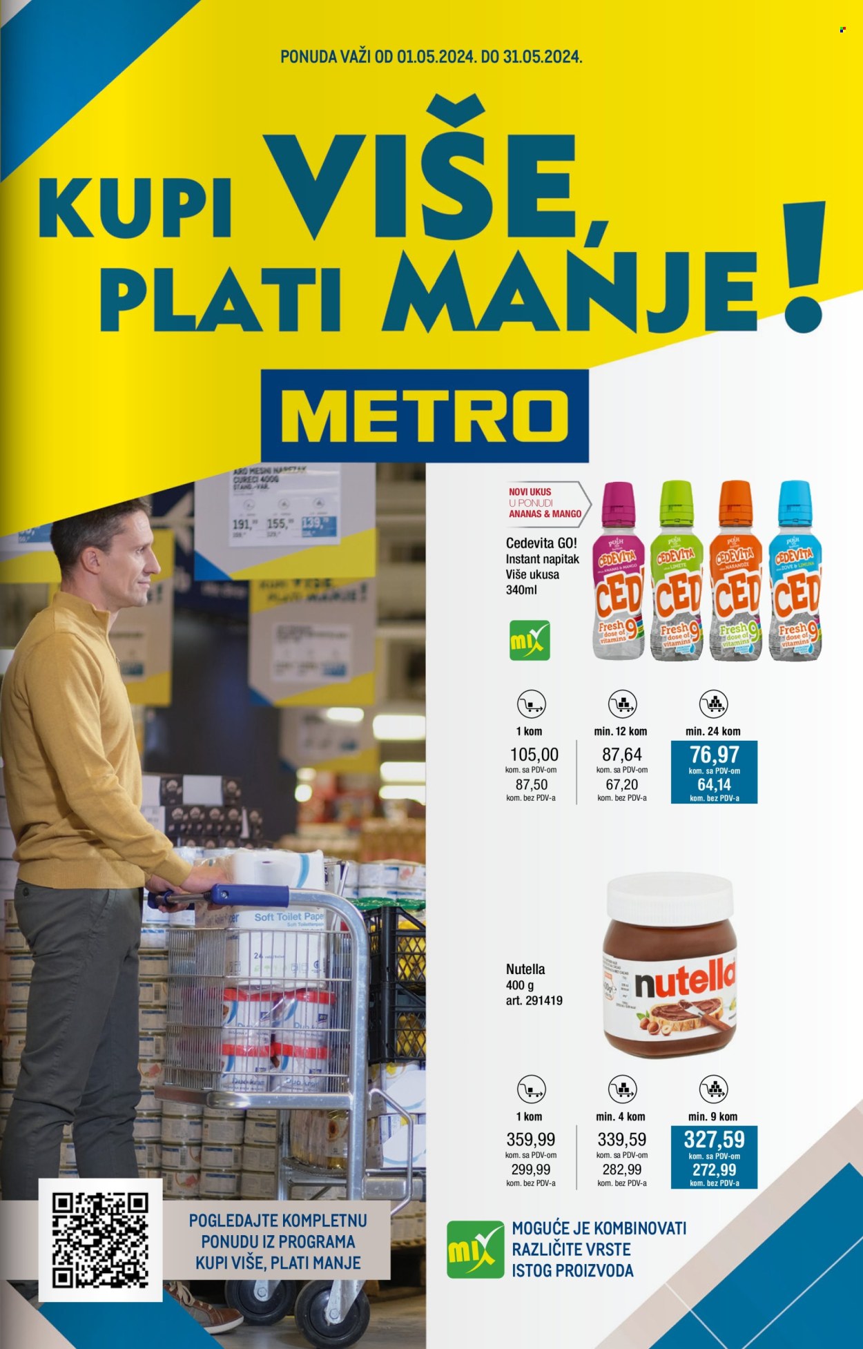 thumbnail - Metro katalog - 01.05.2024 - 31.05.2024 - Proizvodi na akciji - Cedevita, napitak, instant napitak, Nutella, slatki namaz. Stranica 1.