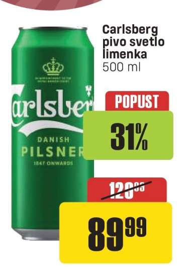 Carlsberg pivo svetlo limenka