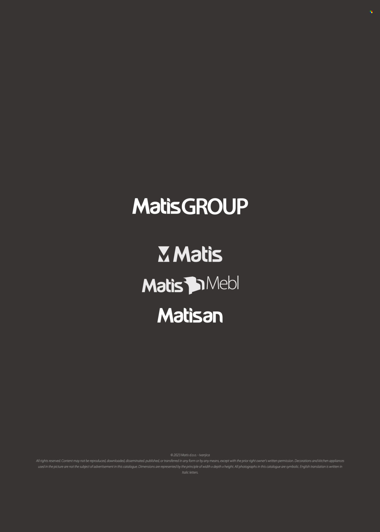 Matis katalog. Stranica 1