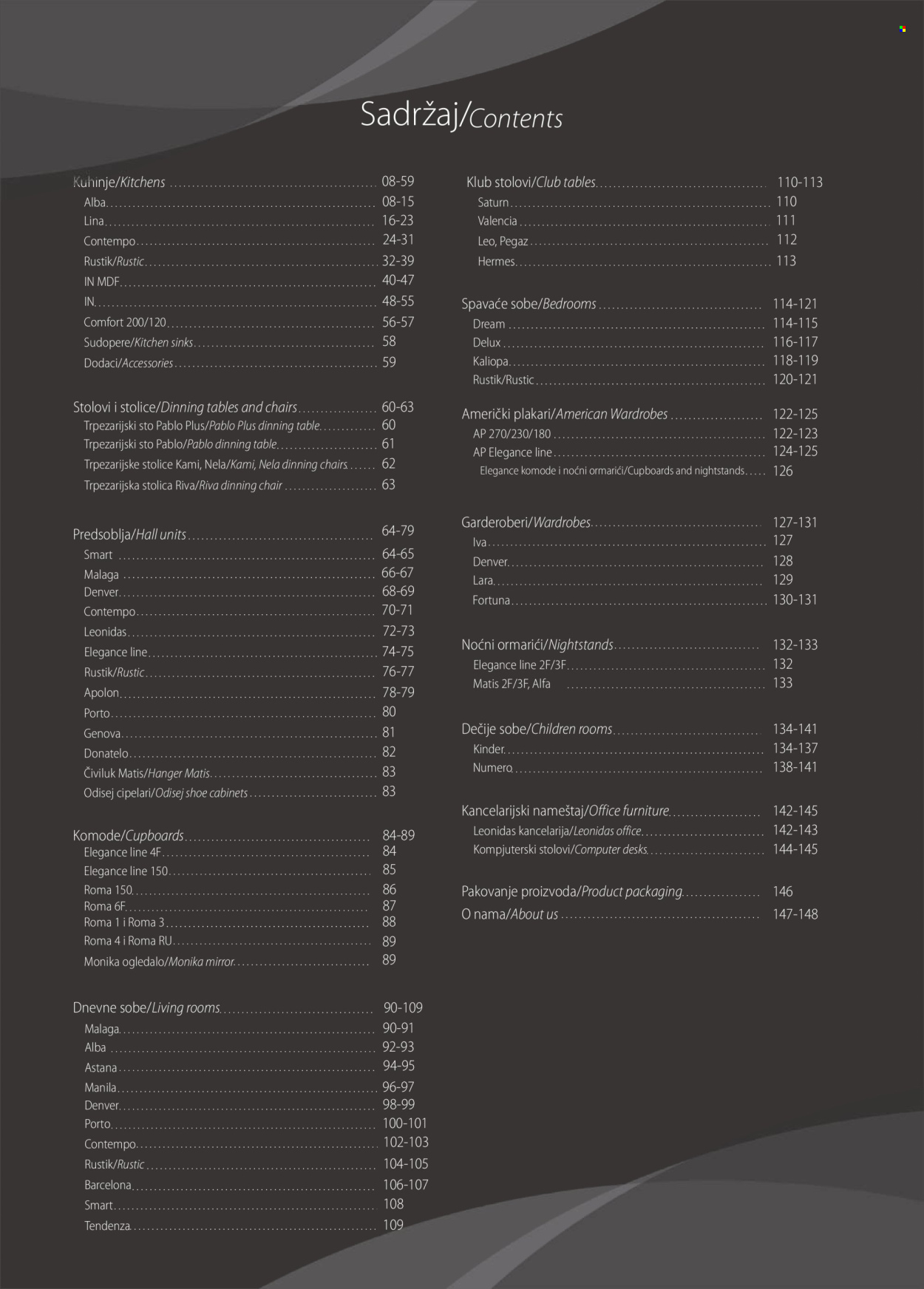 Matis katalog. Stranica 1