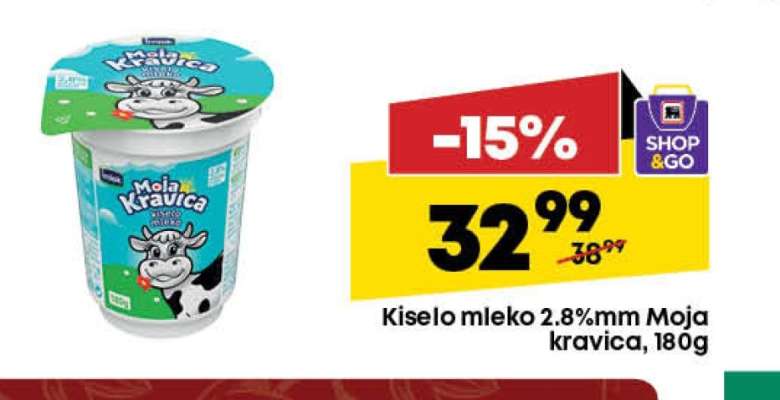 Kiselo mleko 2.8%mm Moja Kravica 180g