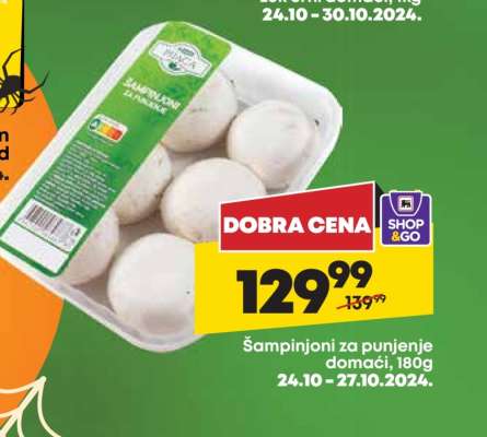 Šampinjoni za punjenje domaći, 180g