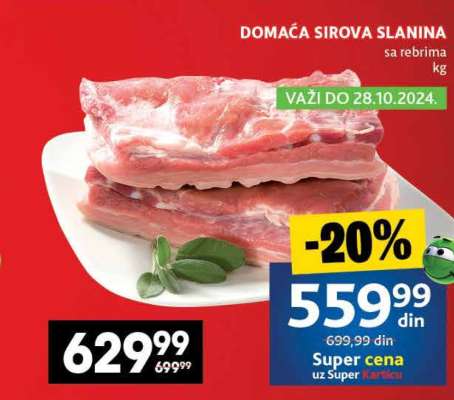 DOMAĆA SIROVA SLANINA sa rebrima