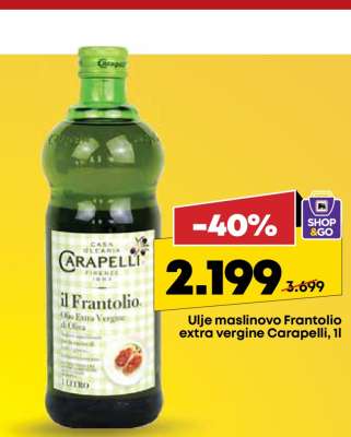 Ulje maslinovo Frantolio extra vergine Carapelli, 1l