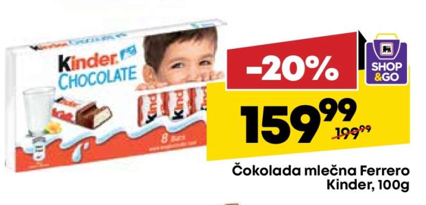 Čokolada mlečna Ferrero Kinder 100g