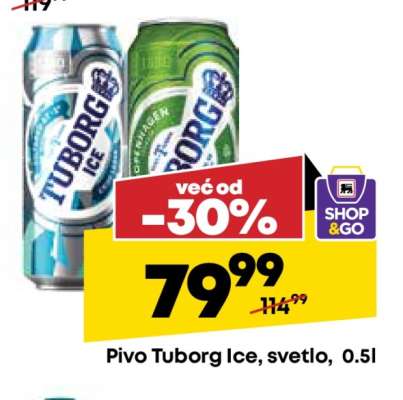 Pivo Tuborg Ice svetlo 0.5l