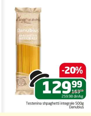 Testenina spaghetti integrale 500g Danubius