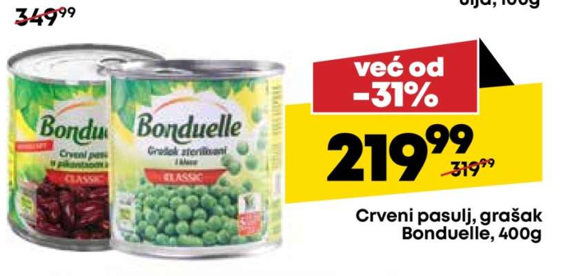 Crveni pasulj, grašak Bonduelle, 400g