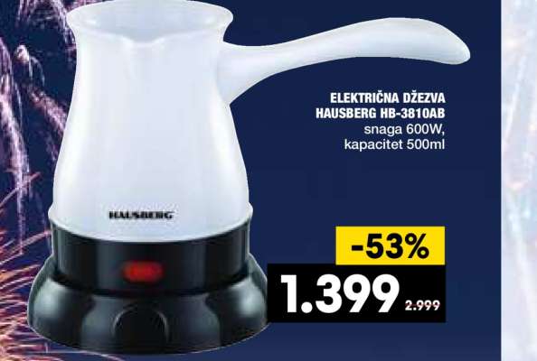 ELEKTRIČNA DŽEZVA HAUSBERG HB-3810AB