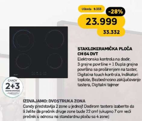 STAKLOKERAMIČKA PLOČA CH 64 DVT