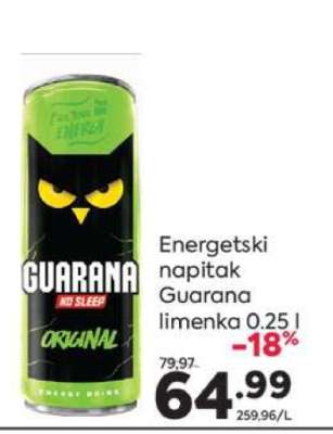 Energetski napitak Guarana limenka 0.25 l