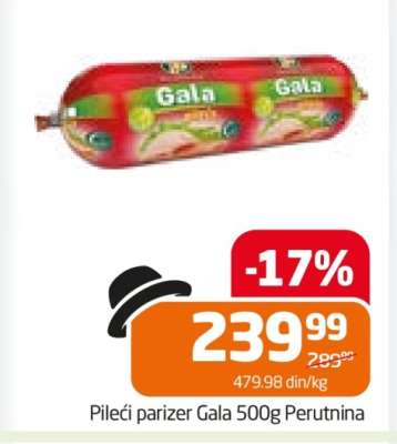 Pileći parizer Gala 500g Perutnina