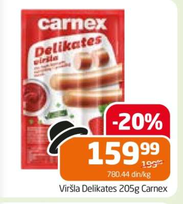 Viršla Delikates 205g Carnex