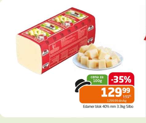 Edamer blok 40% mm 3.3kg Silbo