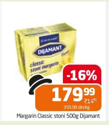 Margarin Classic stoni 500g Dijamant