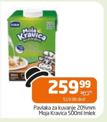 Pavlaka za kuvanje 20%mm Moja Kravica 500ml Imlek