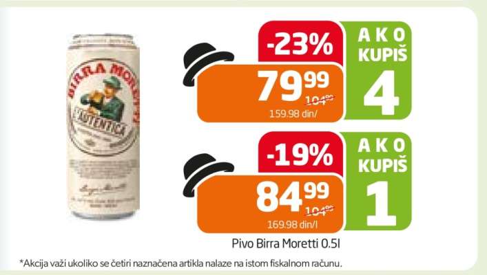 Pivo Birra Moretti 0.5l