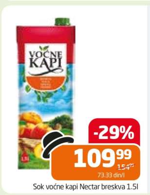 Sok voćne kapi Nectar breskva