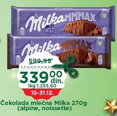 Čokolada mlečna Milka 270g