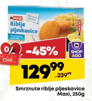 Smrznute riblje pljeskavice Maxi, 250g