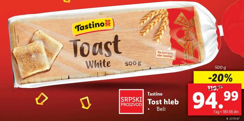 Tastino Tost hleb Beli