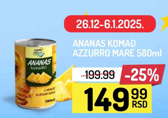 ANANAS KOMAD AZZURRO MARE 580ml