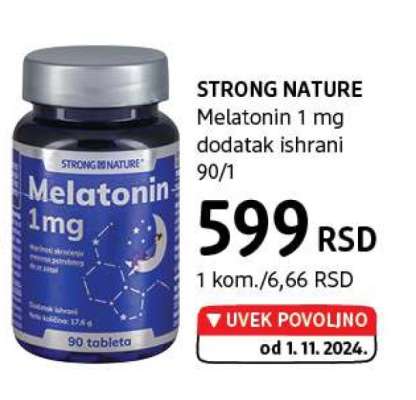 STRONG NATURE Melatonin 1 mg