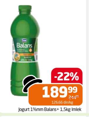 Jogurt 1%mm Balans+ 1,5kg Imlek