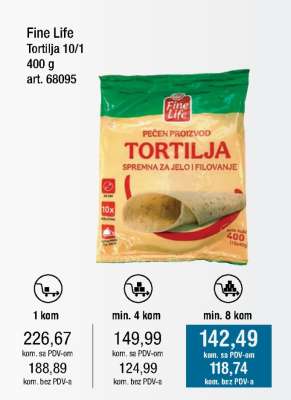 Fine Life Tortilja 10/1, 400 g