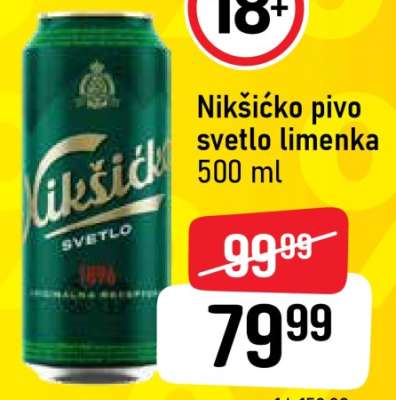 Nikšićko pivo svetlo limenka