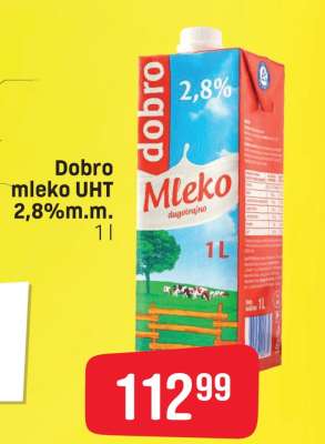 Dobro mleko UHT 2,8% m.m.