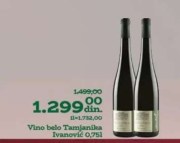 Vino belo Tamjanika Ivanović 0,75l