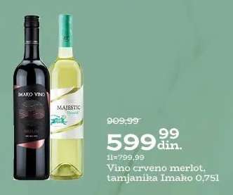 Vino crveno merlot, tamjanika Imako