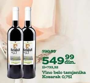 Vino belo tamjanika Kozarak 0,75l