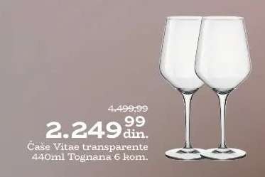 Čaše Vitae transparente