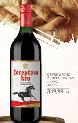 Crveno vino Ždrepčeva krv 1l Čoka