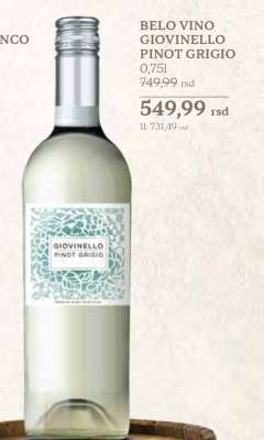 BELO VINO GIOVINELLO PINOT GRIGIO