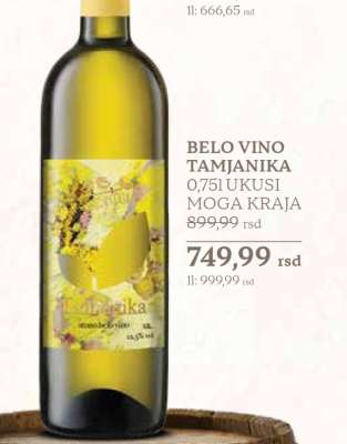BELO VINO TAMJANIKA 0,75l UKUSI MOGA KRAJA