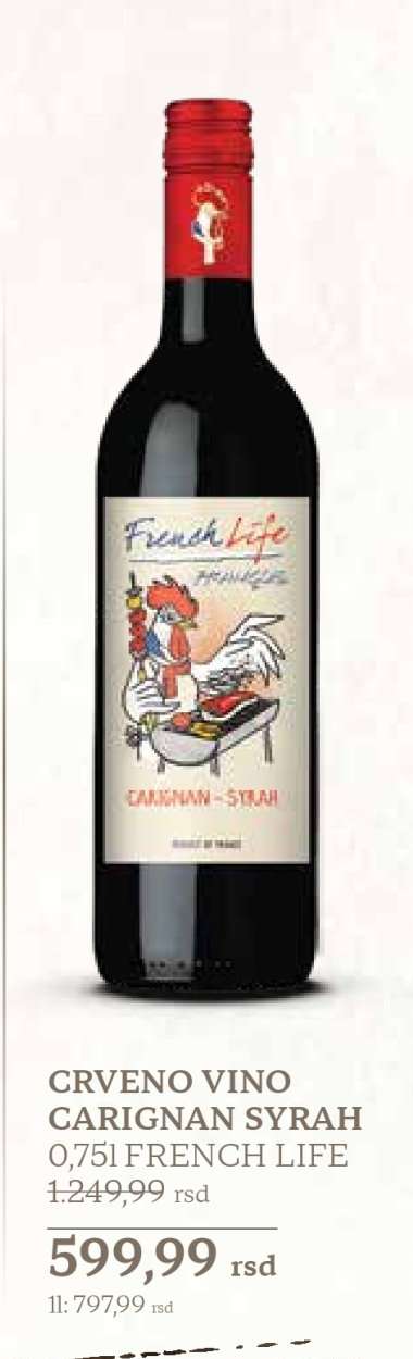 CRVENO VINO CARIGNAN SYRAH 0,75l FRENCH LIFE