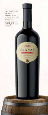 CRVENO VINO VRANAC PRO CORDE 0,75l PLANTAŽE