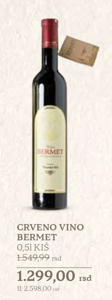 CRVENO VINO BERMET 0,5l KIŠ