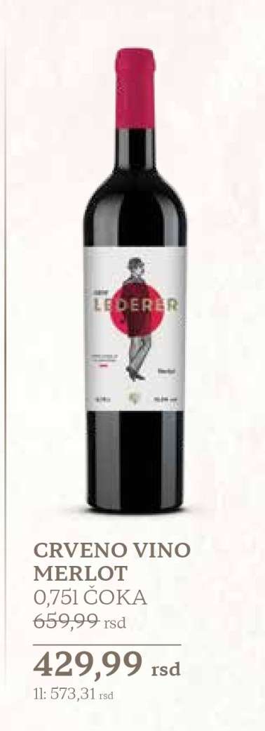 CRVENO VINO MERLOT 0,75l ČOKA