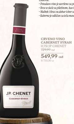CRVENO VINO CABERNET SYRAH 0,75l JP CHENET