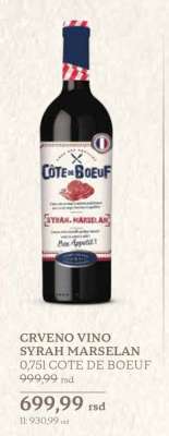 CRVENO VINO SYRAH MARSELAN 0,75l COTE DE BOEUF