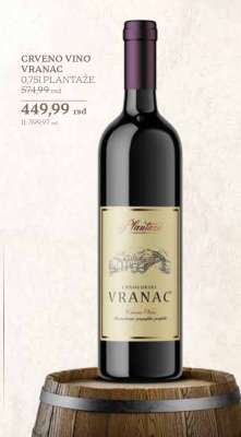 CRVENO VINO VRANAC 0,75l PLANTAŽE
